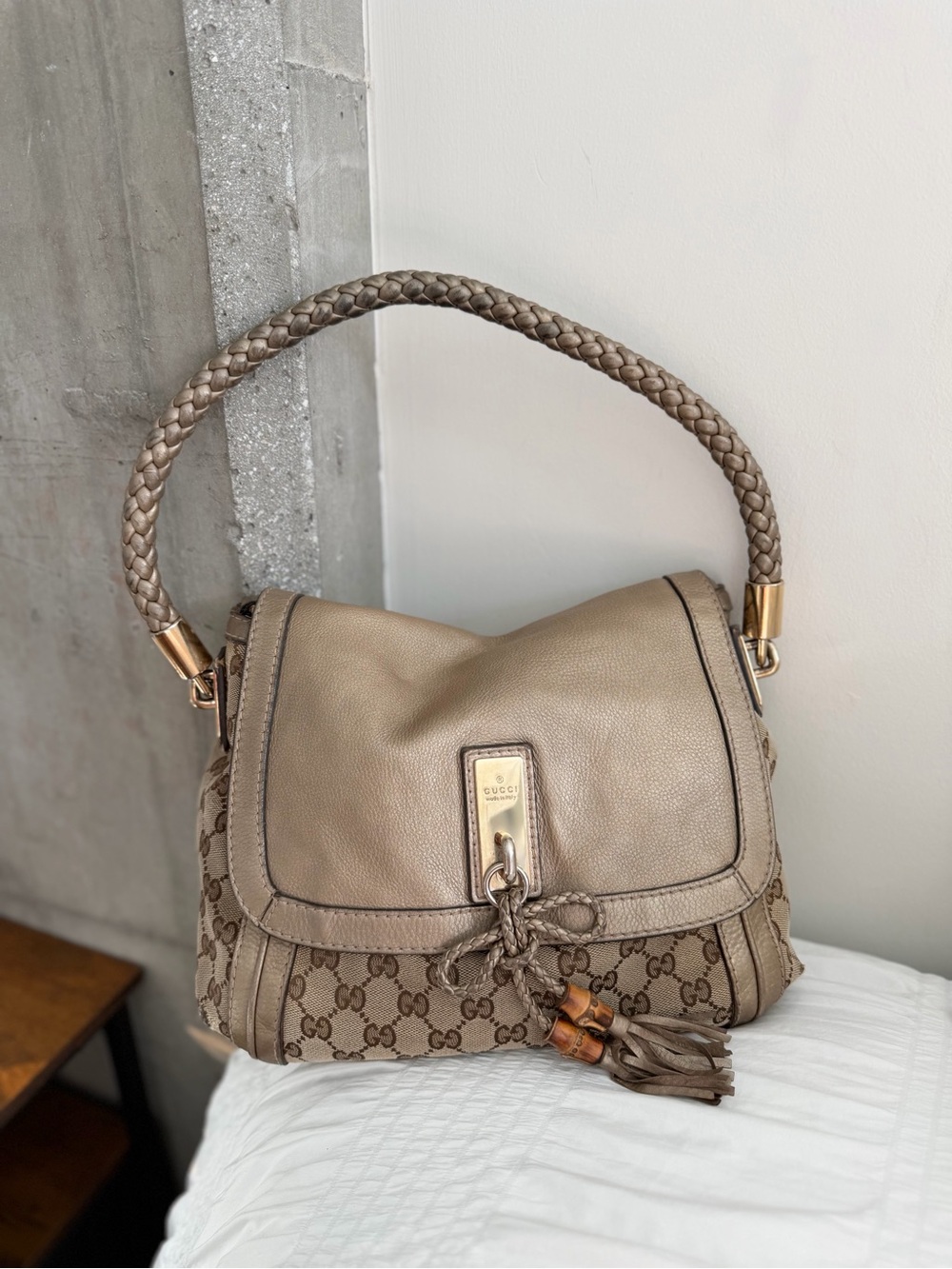 Vintage Gucci Bella Flap Bag w/Gold Hardware